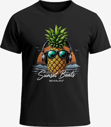 Neverless Shirt 'Sunset Beats' in Black: front