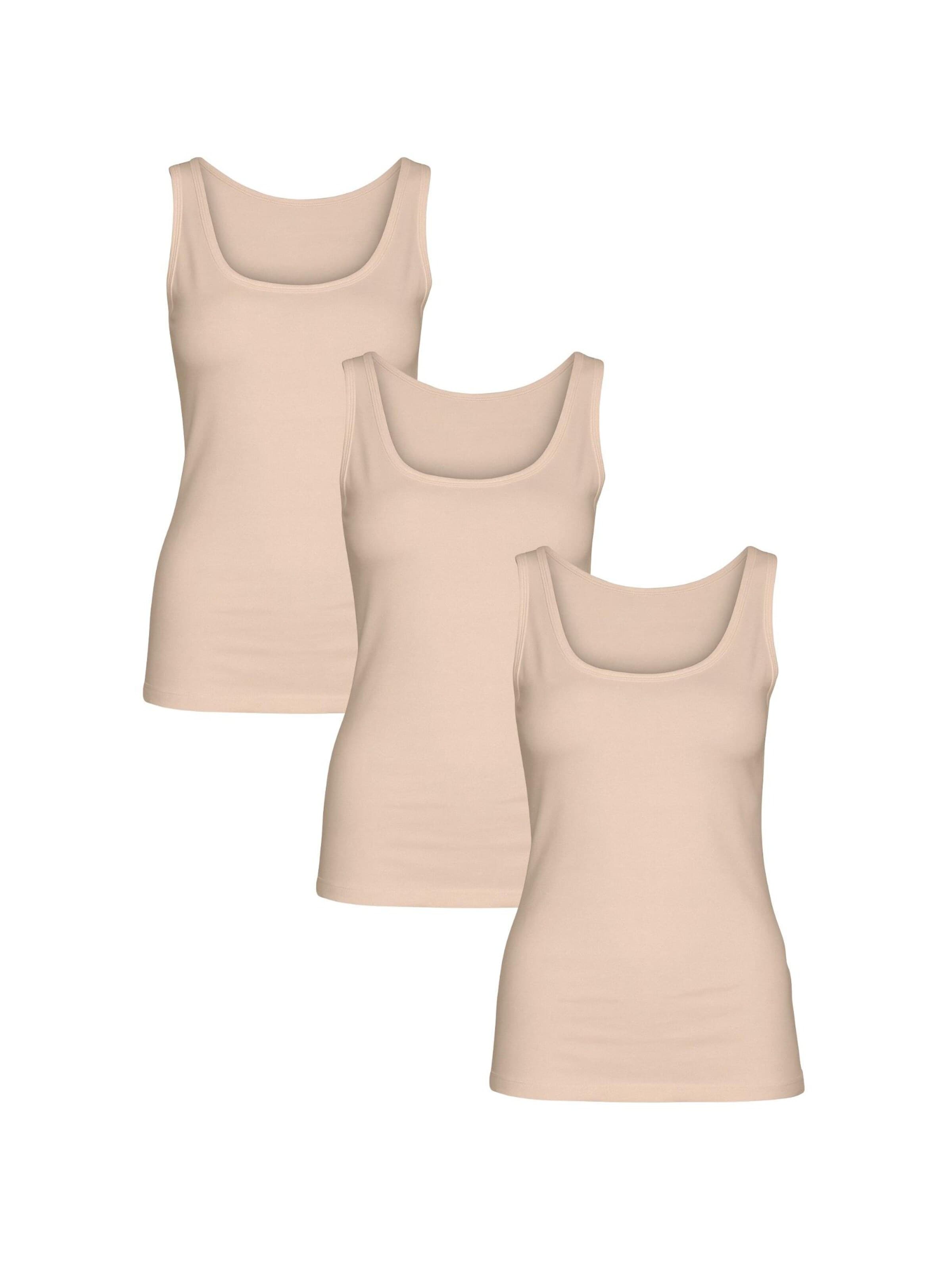 Maillot de corps 'BASIC MAX Tanktop 3er Pack' Maxte en beige : devant