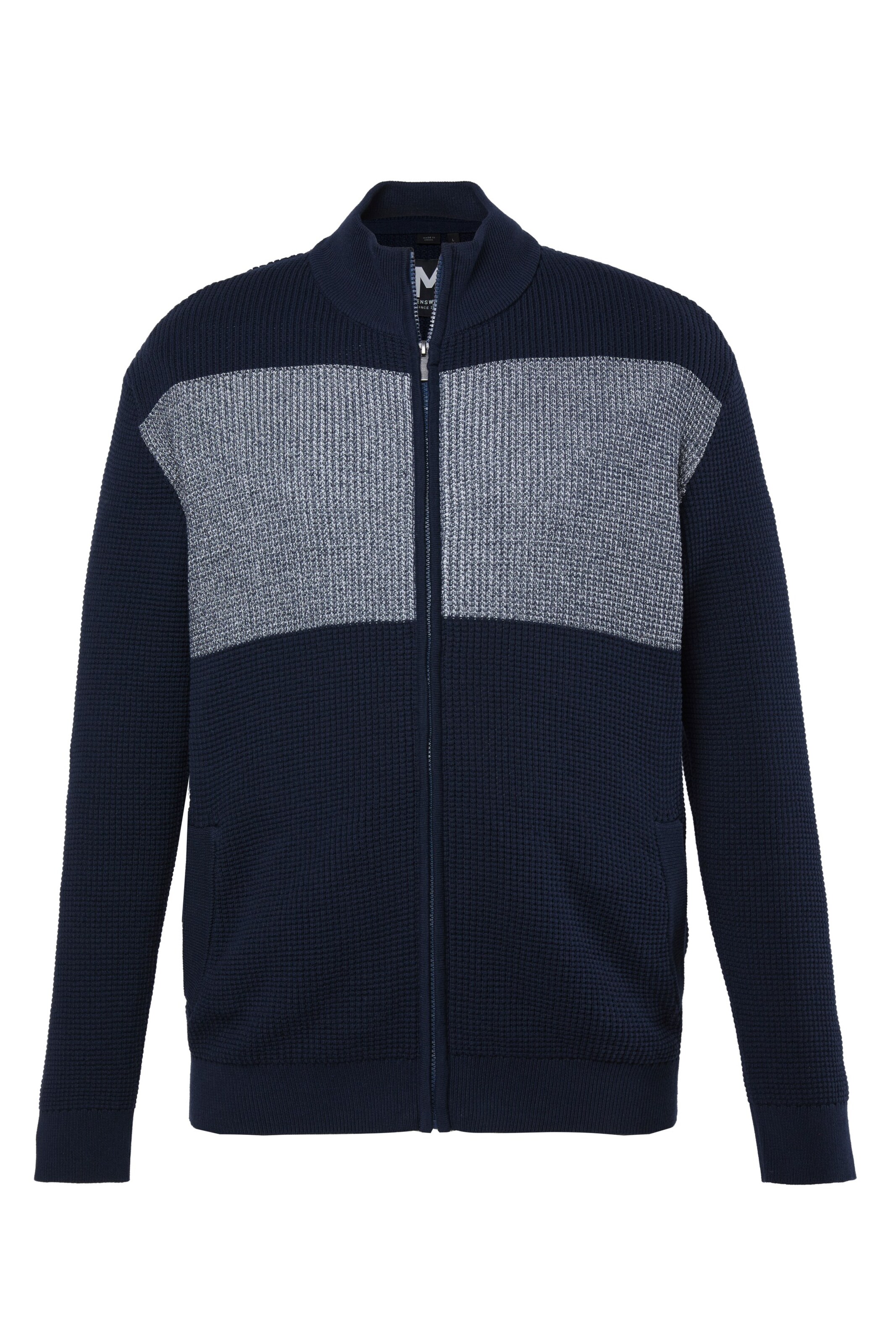Men Plus Knit cardigan in Blue: front