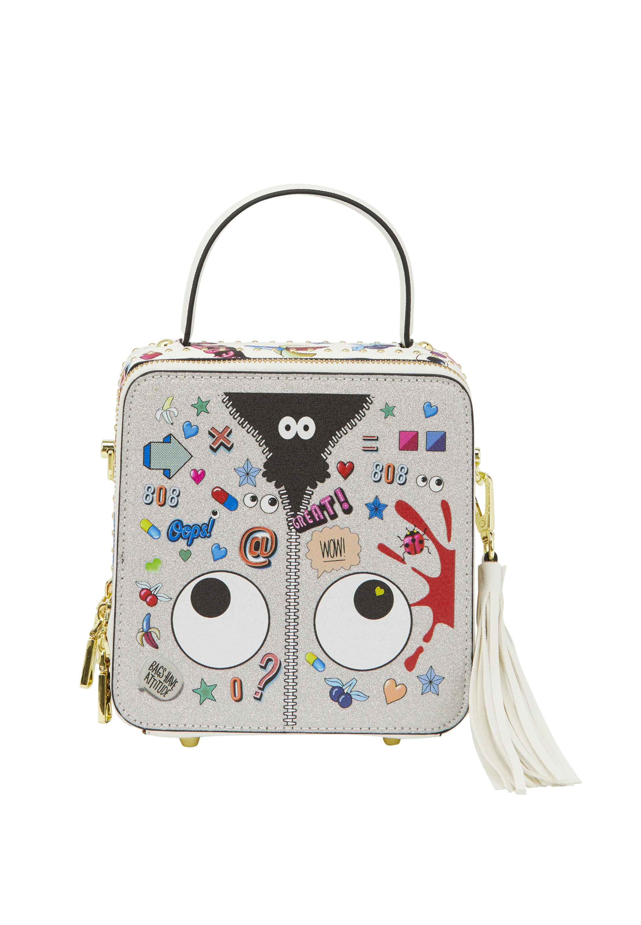 MYMO Handbag 'Pop Eyetheme' in White: front