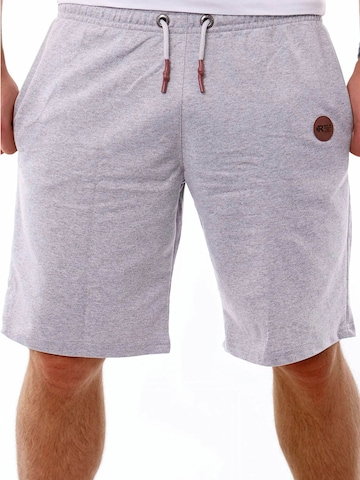 Reslad Regular Hose 'Jogginghose Sporthose mit Brandpatch' in Grau: Vorderseite