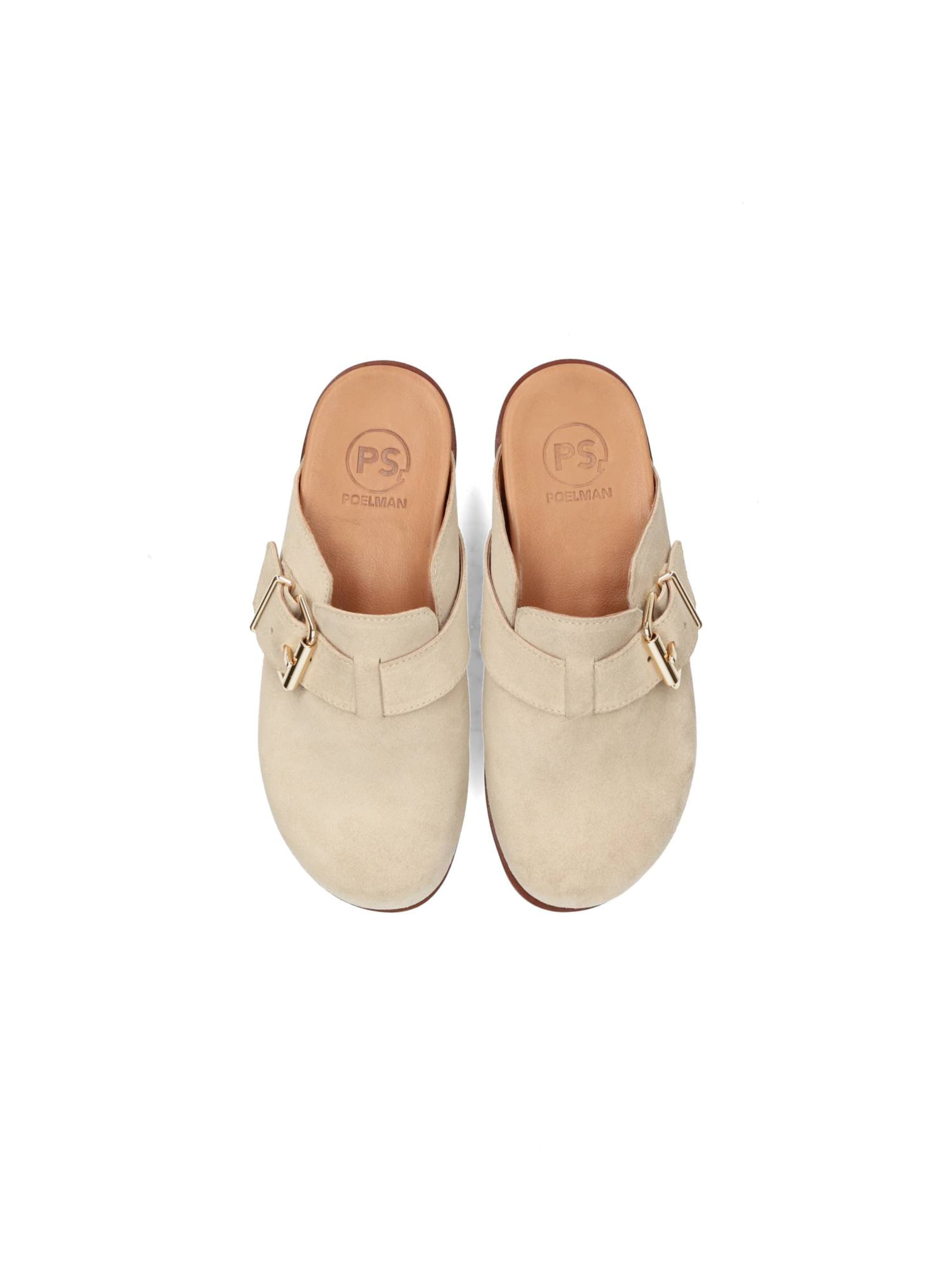 PS Poelman Mules 'Aran' in Beige