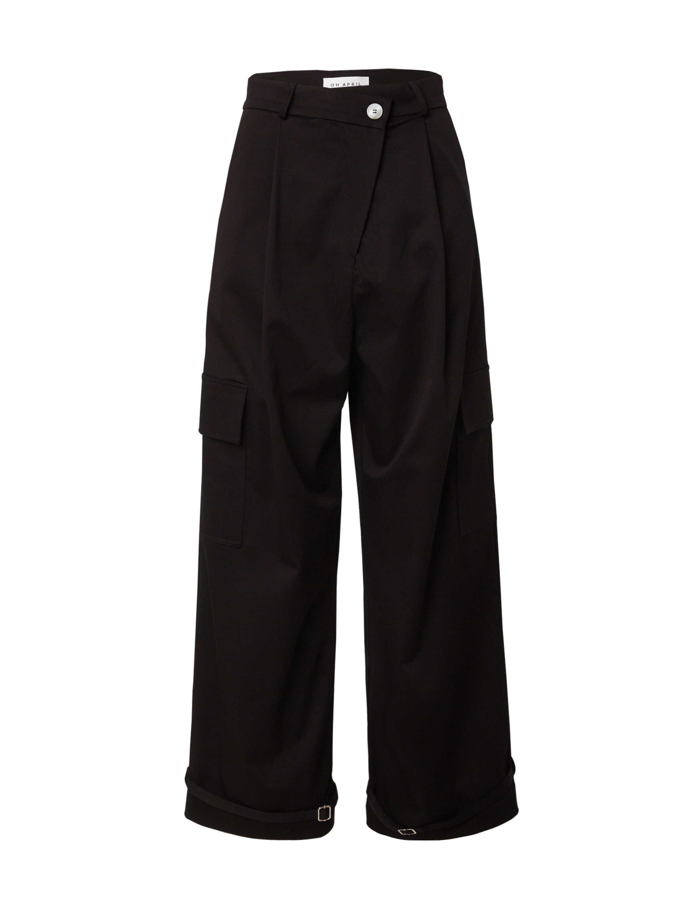 Wide leg Pantaloni cargo 'Saara' di OH APRIL in nero: frontale