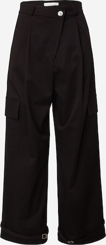 OH APRIL Široke hlačnice Kargo hlače 'Saara' | črna barva: sprednja stran