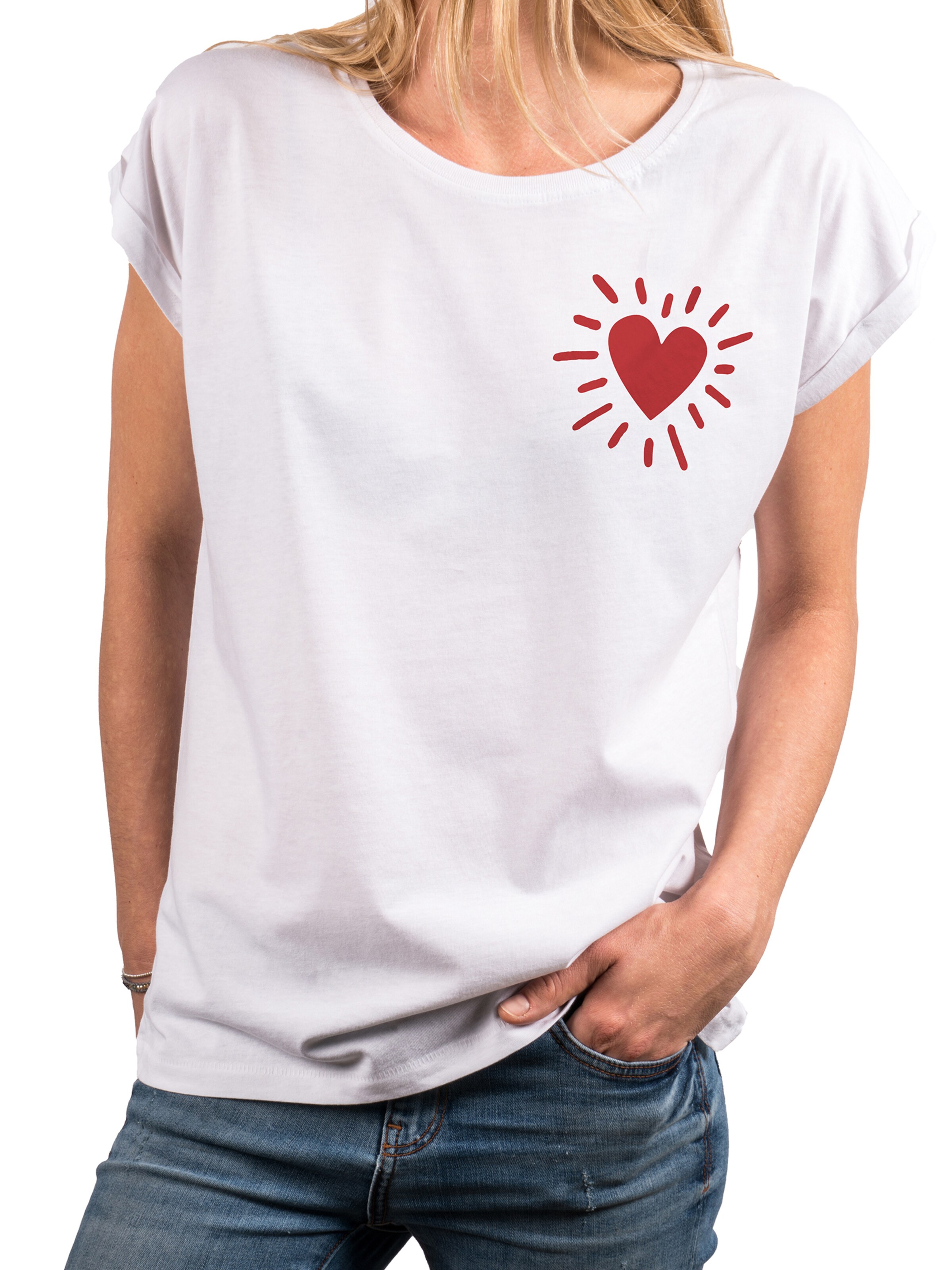 MAKAYA Shirt 'Shining Heart' in White