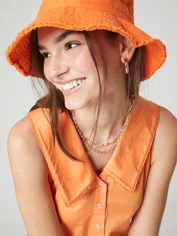 florence by mills exclusive for ABOUT YOU - Vestido camisero 'Farmers Market' en naranja