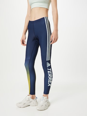 ADIDAS TERREX Regular Sports trousers 'Agravic Xc Race' in Blue: front