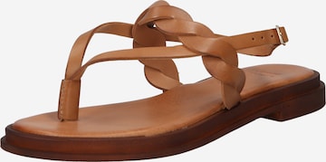 Bata T-Bar Sandals in Brown: front