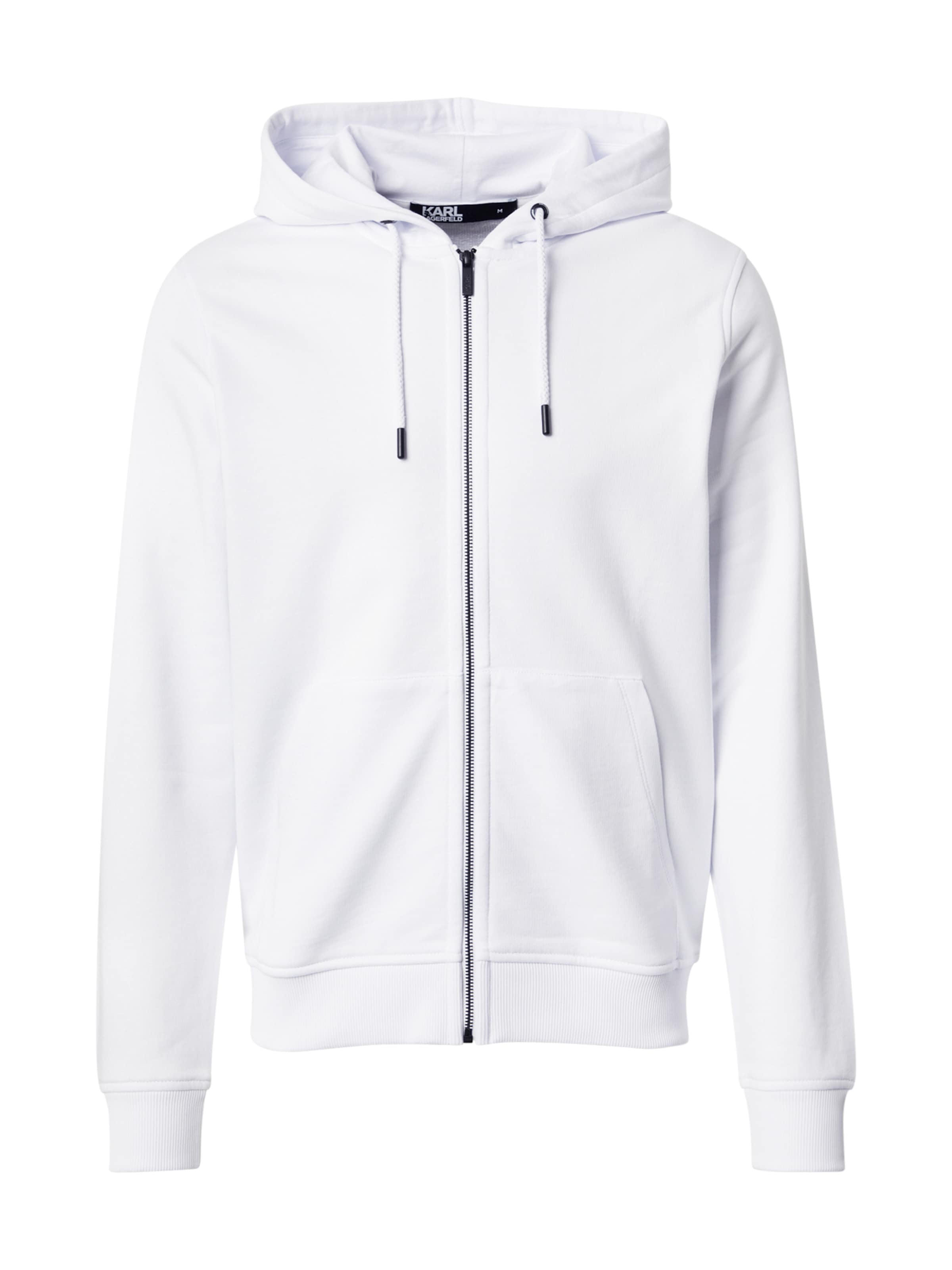 Karl Lagerfeld Ζακέτα φούτερ σε λευκό: μπροστά