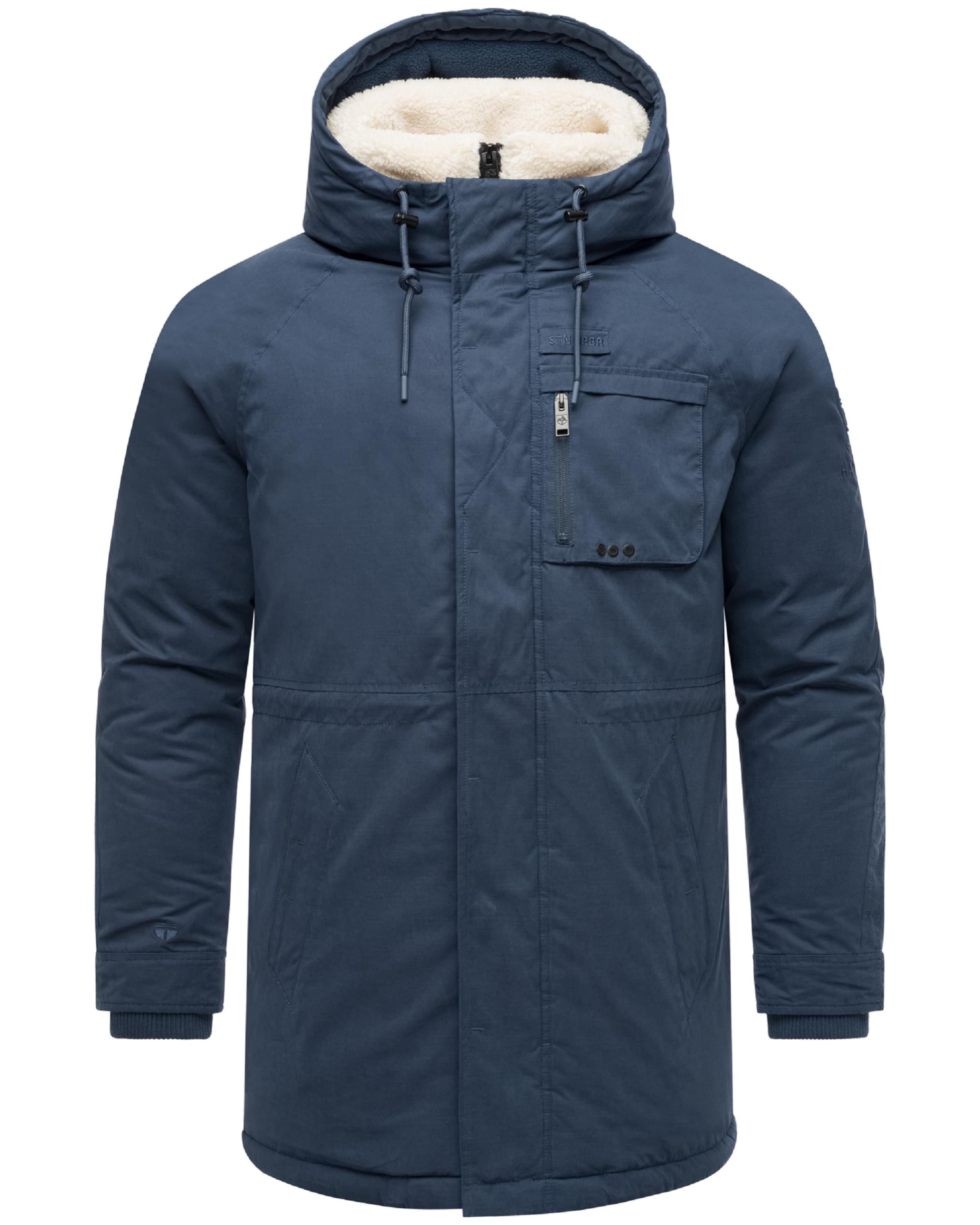 STONE HARBOUR Talvemantel 'Navroos XX', värv sinine: eest vaates
