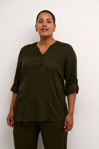 KAFFE CURVE Bluse 'Mille' in Grün: Vorderseite