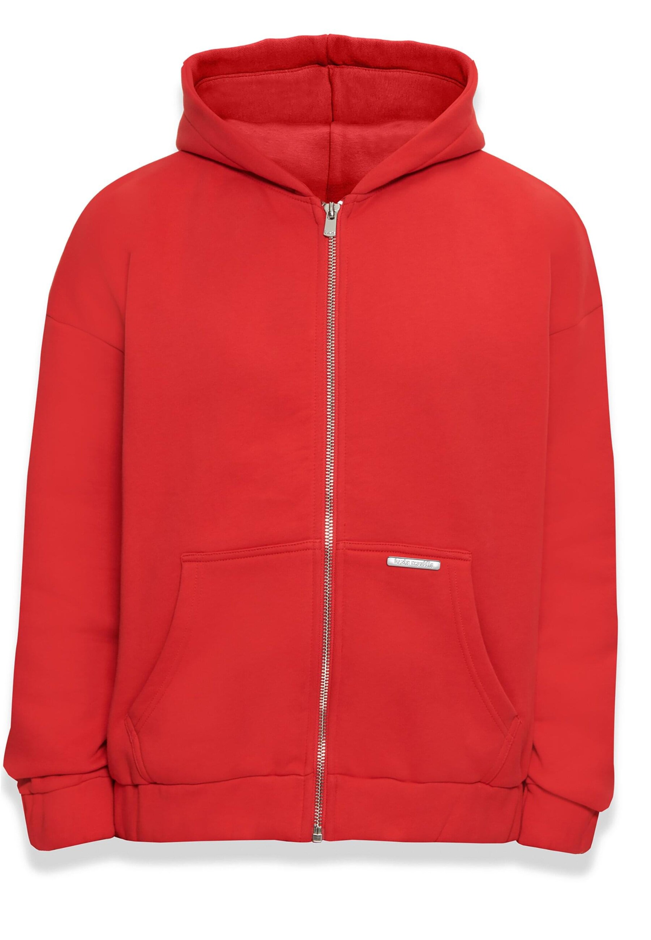 Dropsize Sweat jacket 'Bazix Republiq' in Red: front