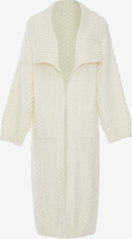 caissa Knit Cardigan in White: front