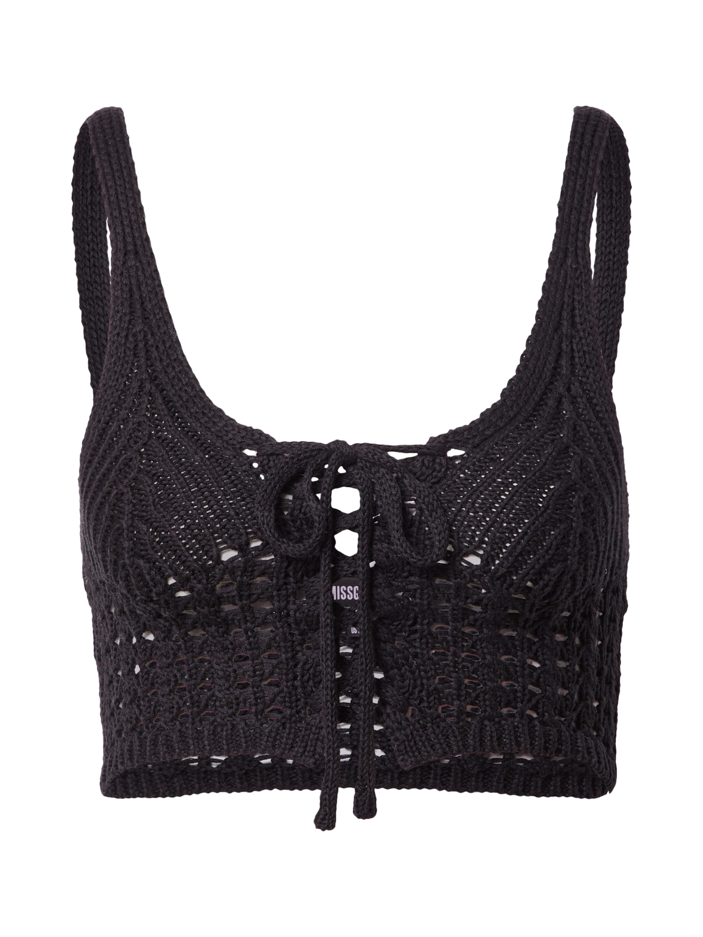 Missguided Broderad topp i svart: framsida