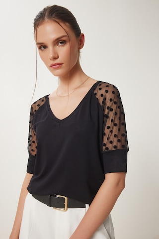 Happiness İstanbul Bluse in Schwarz