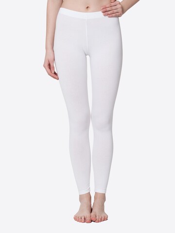 celodoro Slim fit Leggings 'Stretchy' in White: front
