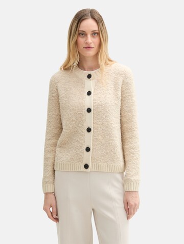 TOM TAILOR Knit Cardigan in Beige: front