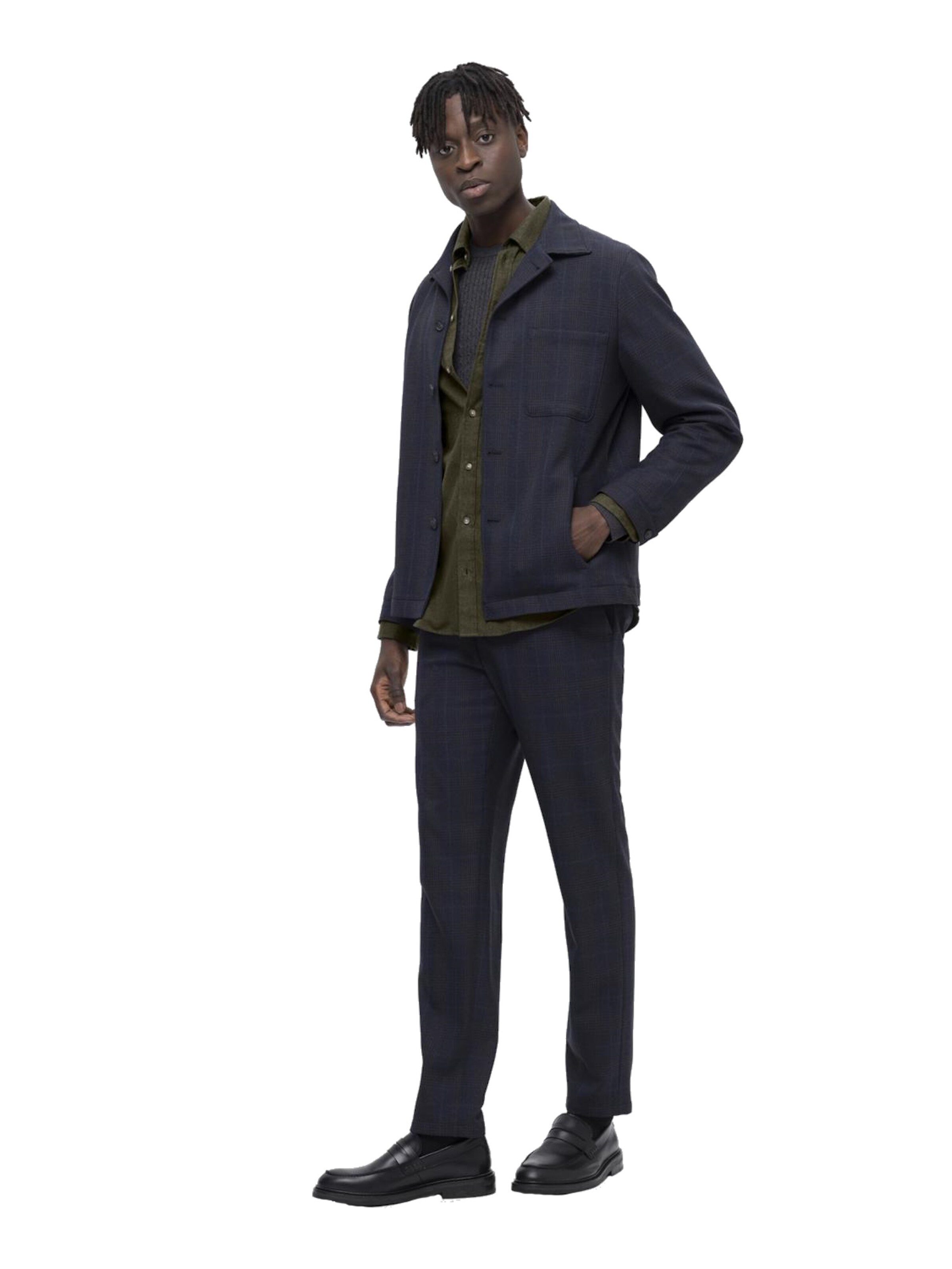 Coupe slim Chemise 'SLHOwen' SELECTED en vert