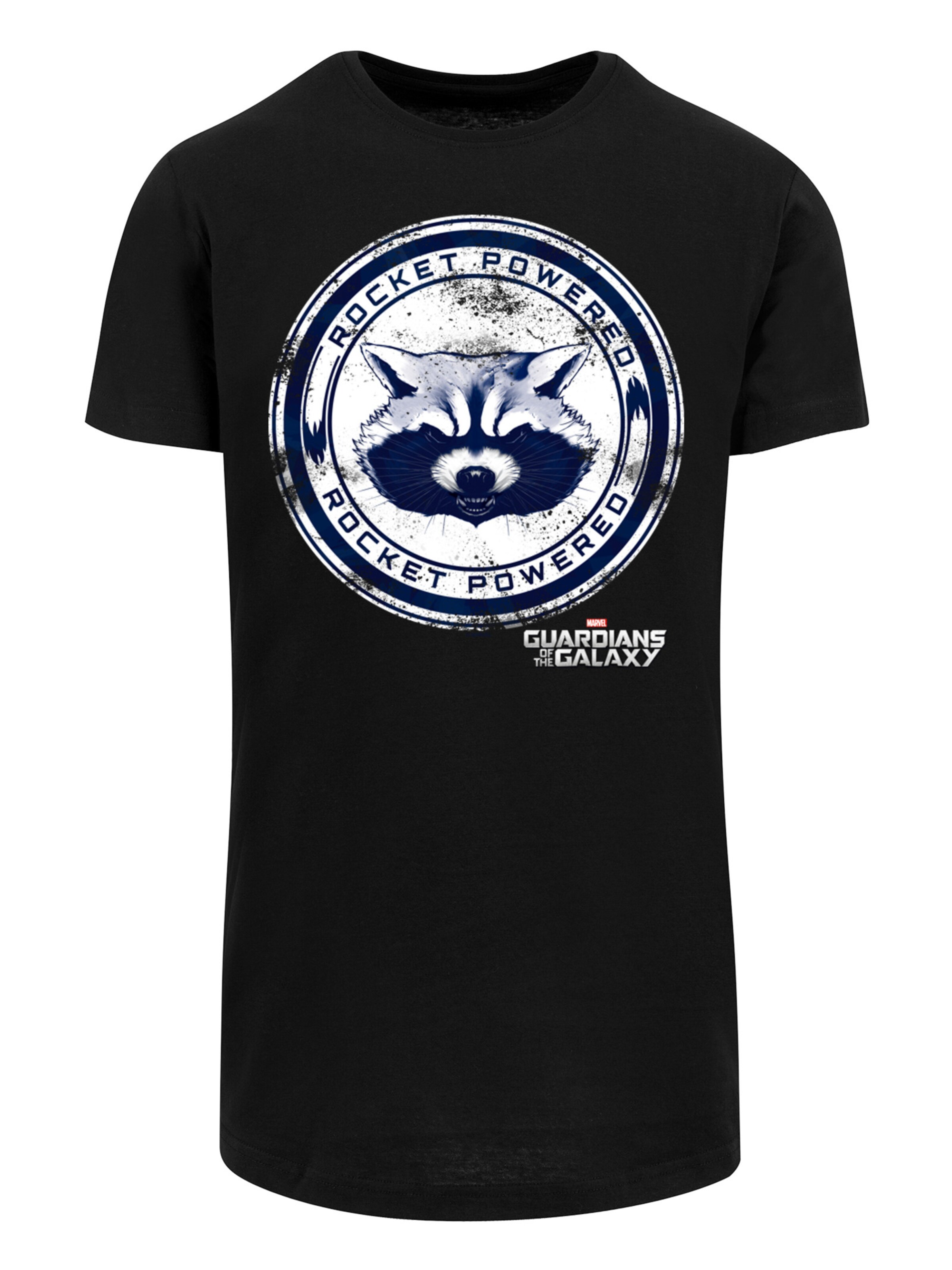 F4NT4STIC Shirt 'Marvel Guardians Of The Galaxy Rocket Powered' in Black: front