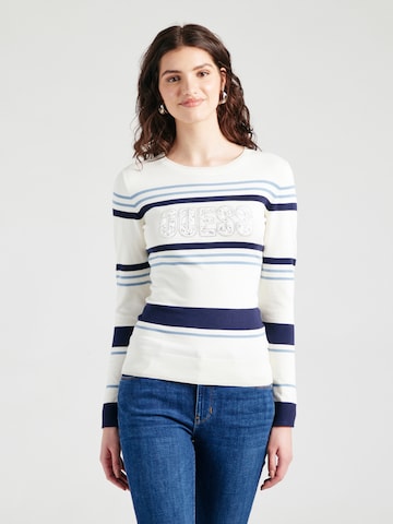 GUESS Sweater 'PARIS' in White: front