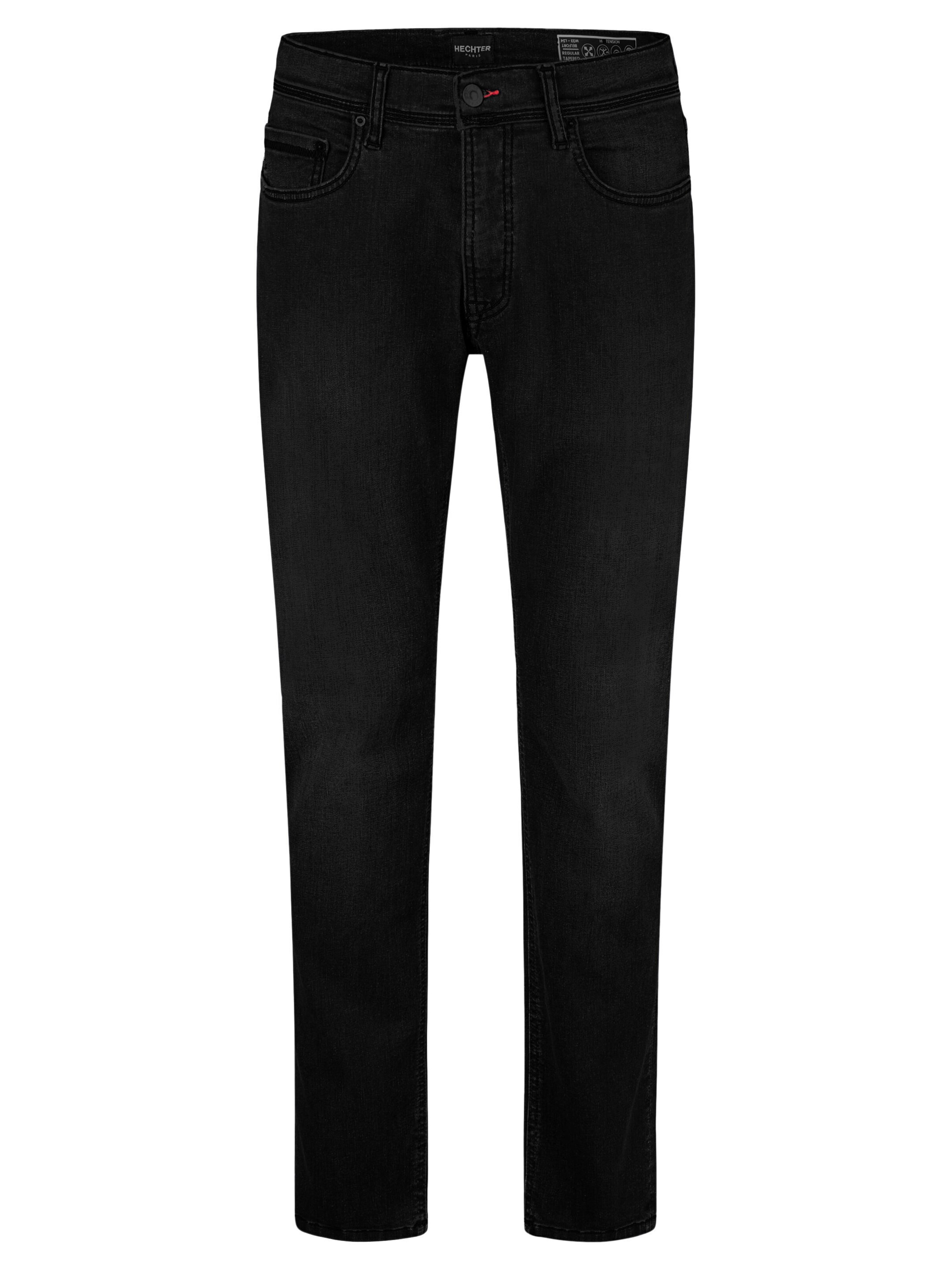 HECHTER PARIS Tapered Jeans in Zwart: voorkant