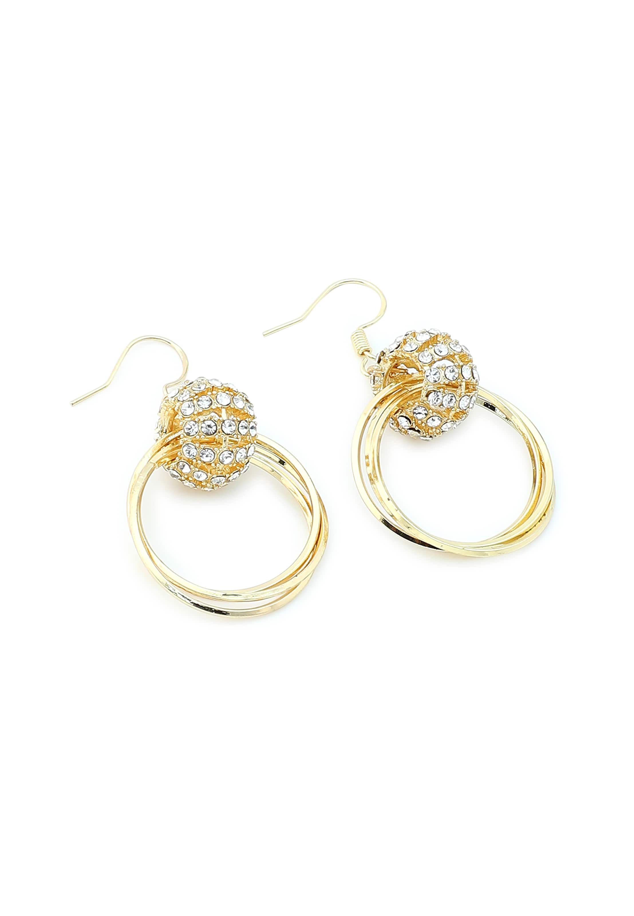 SOHI Náušnice ' Agatha ' - Zlatá: predná strana