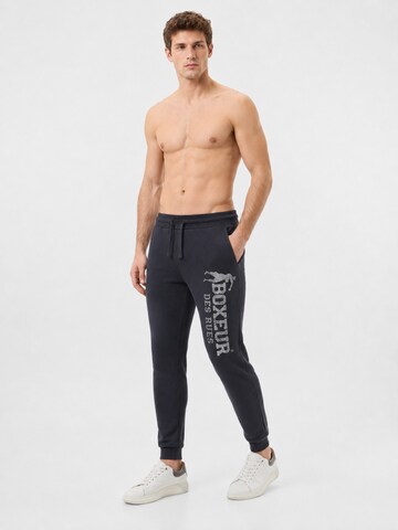 Boxeur des Rues Regular Sports trousers 'Herren Jogginghose Boxeur des Rues mit Kordelzug und Bündchen, Anthrazit, Metallisches vertikales Logo, Baumwolle' in Grey