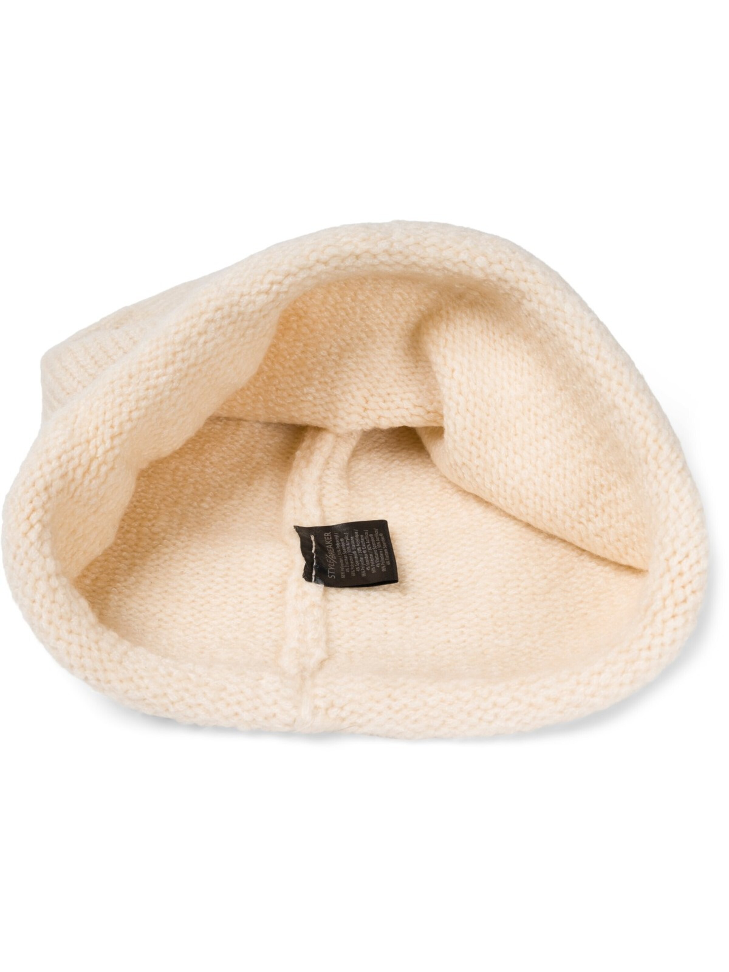 styleBREAKER Mütze 'Oversize Strickbeanie mit Rollrand'‌‌ in Beige
