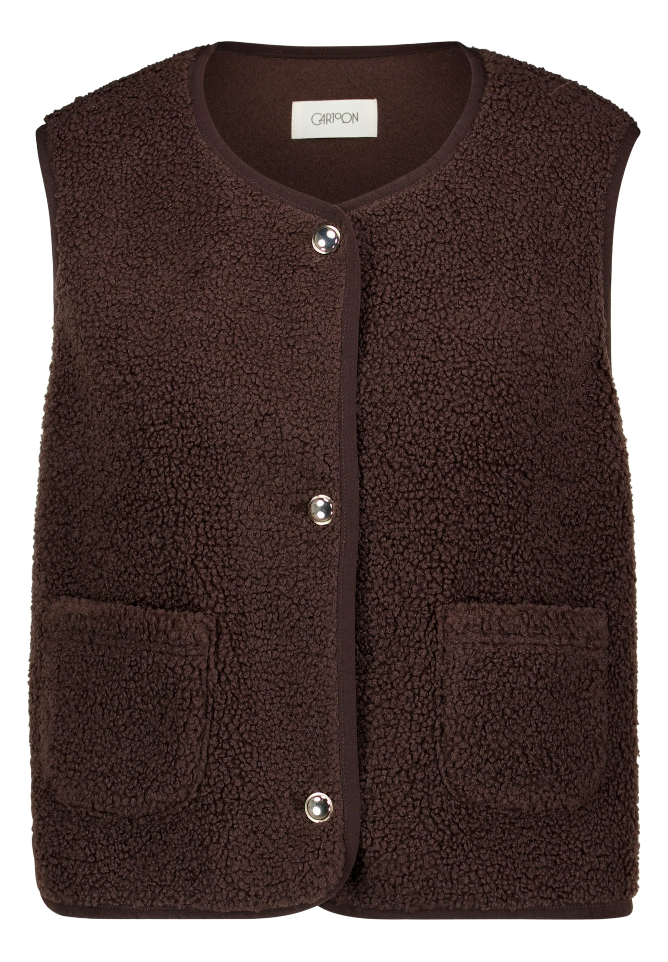 Cartoon Vest in Brown: front