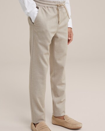 WE Fashion Slim fit Trousers in Beige: front