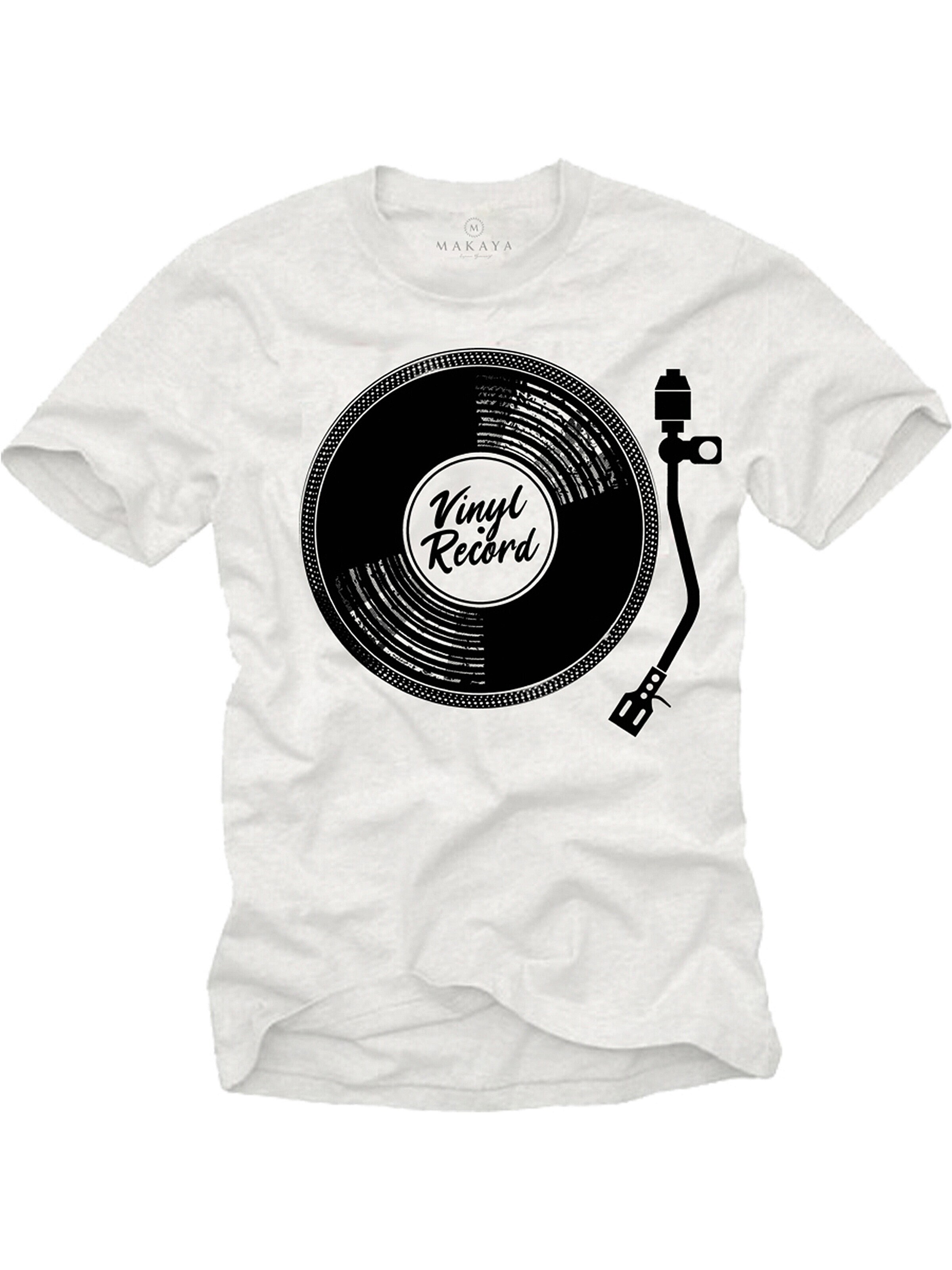 MAKAYA Shirt 'V-Record' in White: front