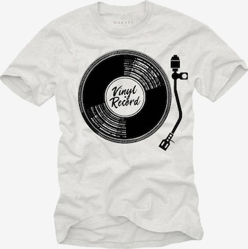 MAKAYA Shirt 'V-Record' in White: front
