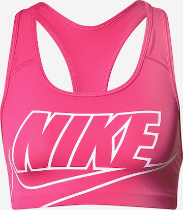 NIKE Sports bra 'Swoosh Futura' in Pink: front