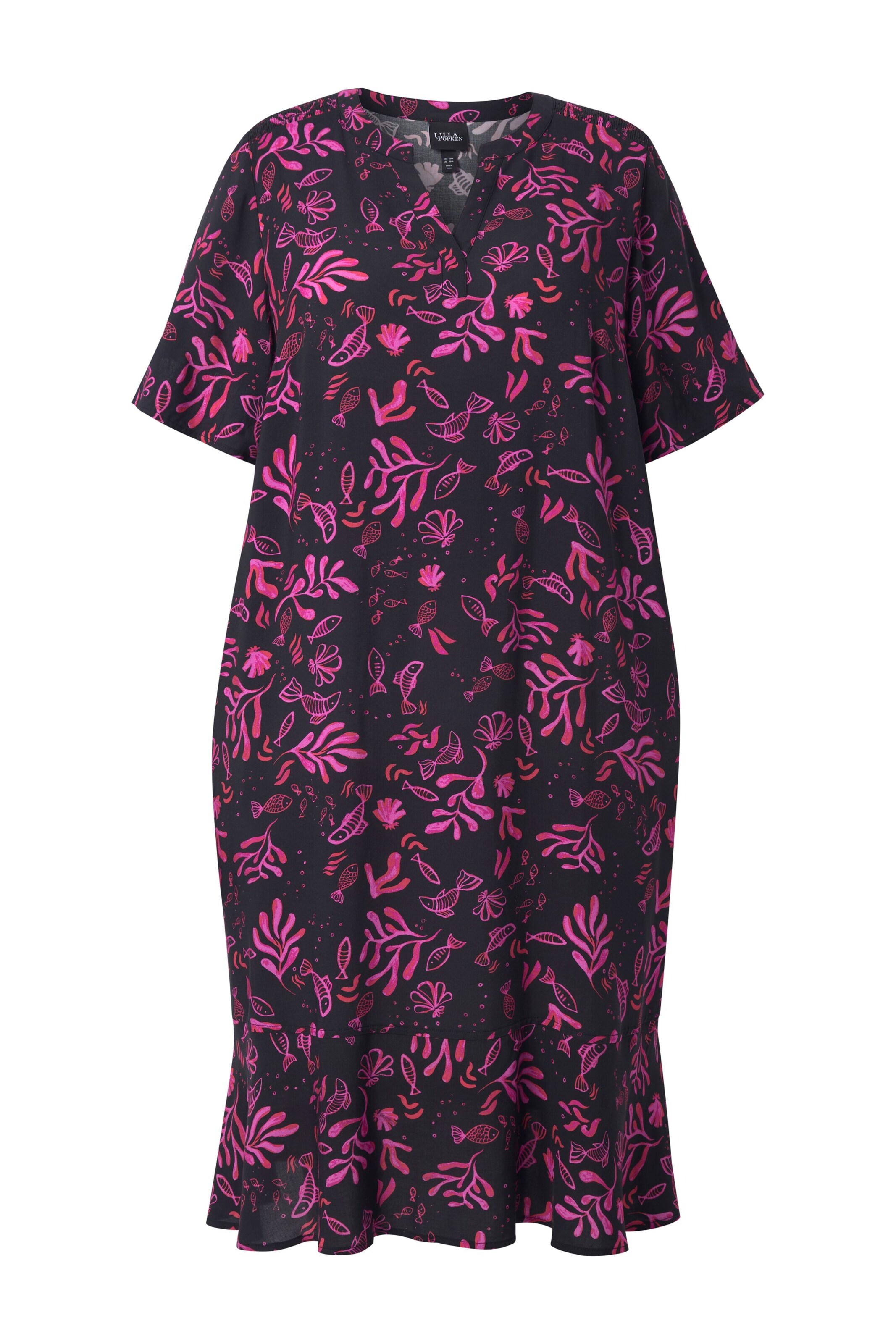 Ulla Popken Kleid in pink / schwarz, Produktansicht