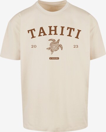 T-Shirt 'Tahiti' F4NT4STIC en beige : devant