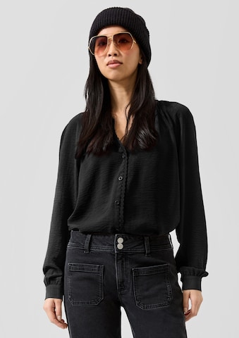 QS Bluse in Schwarz: Vorderseite