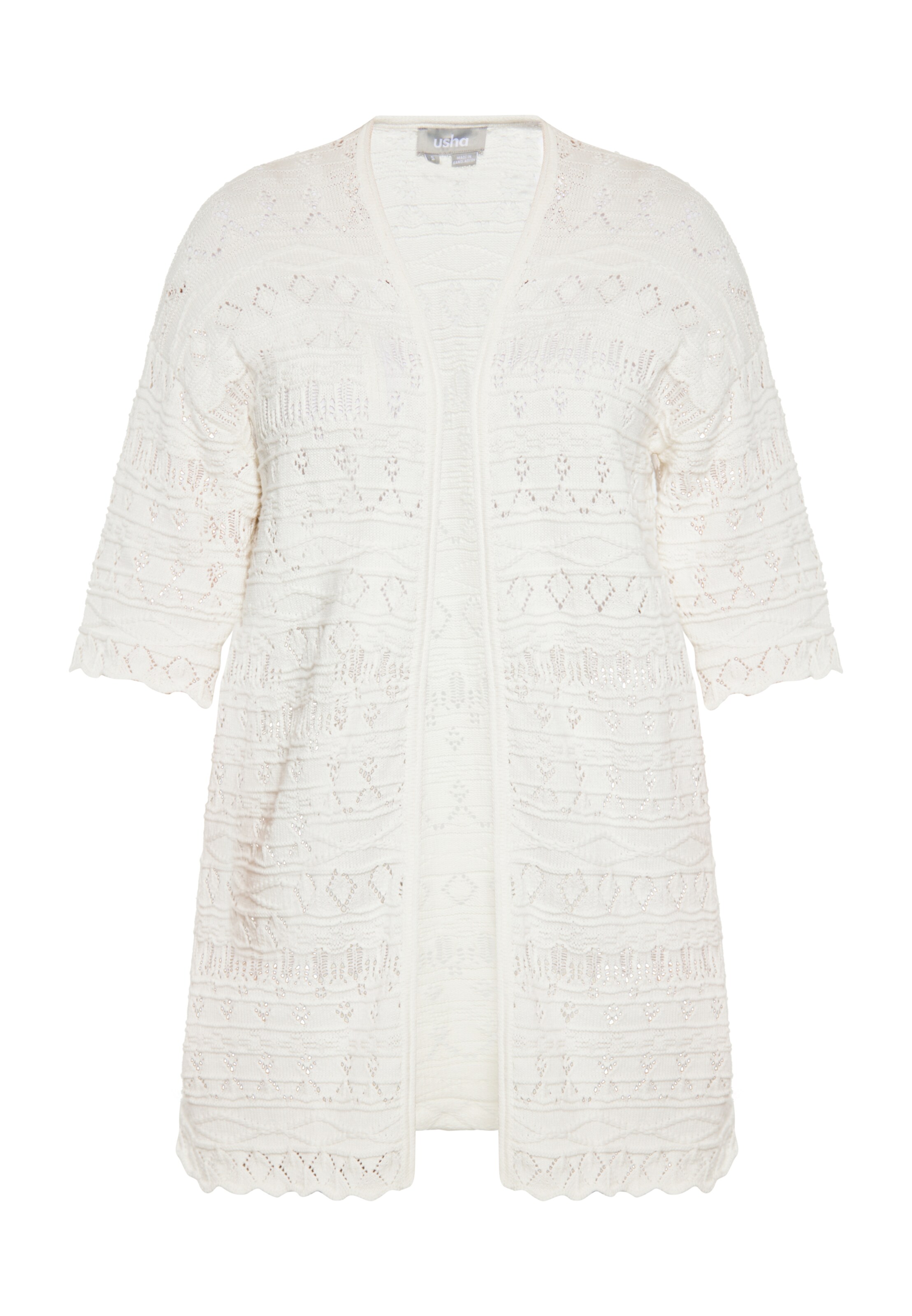 balts Usha Adīta jaka: no priekšpuses