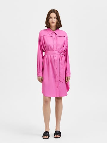 SELECTED FEMME Платье-рубашка в Ярко-розовый