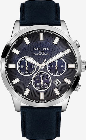 s.Oliver Analoog horloge in Blauw: voorkant