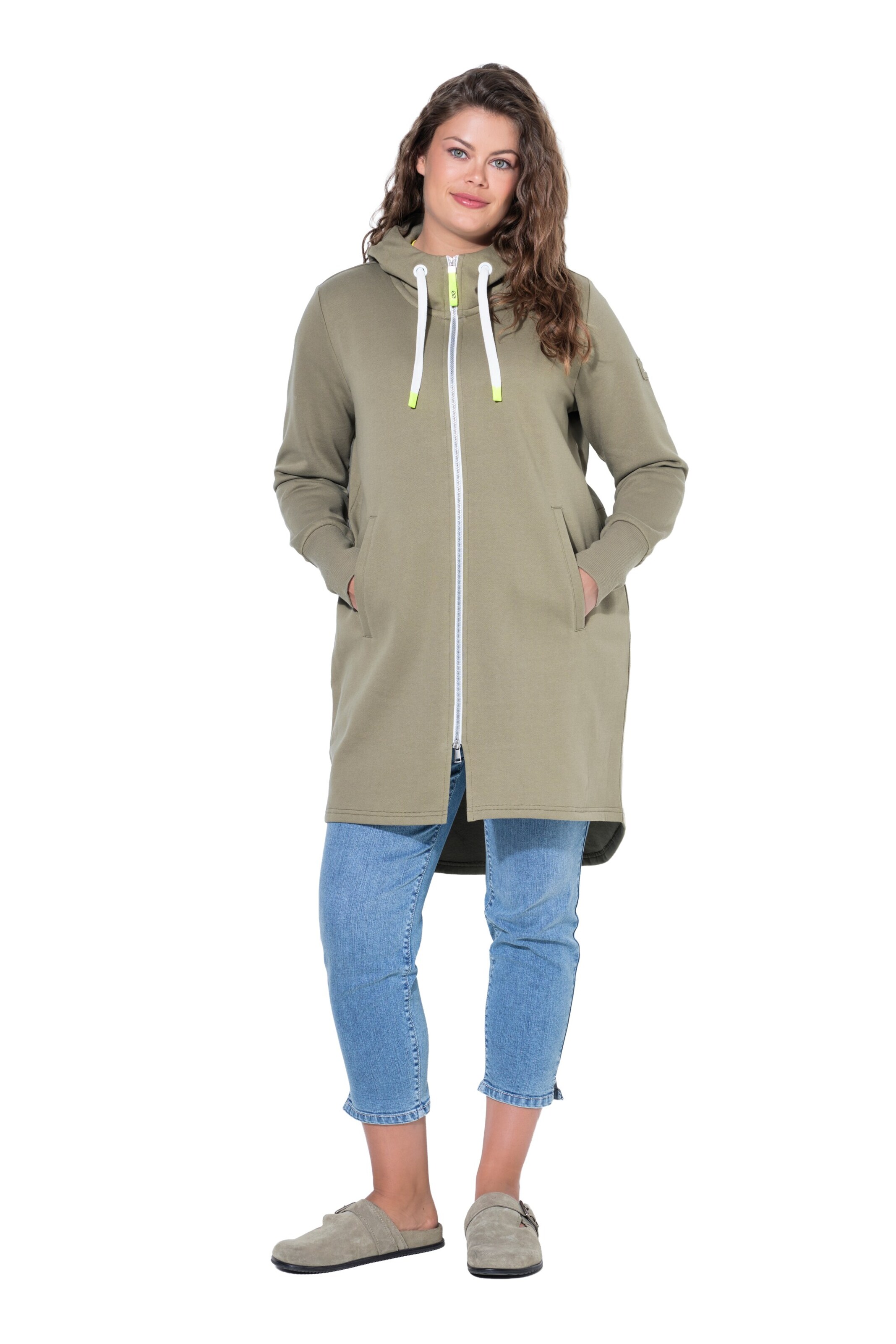 LAURASØN Sweatjacke in Grün: Vorderseite