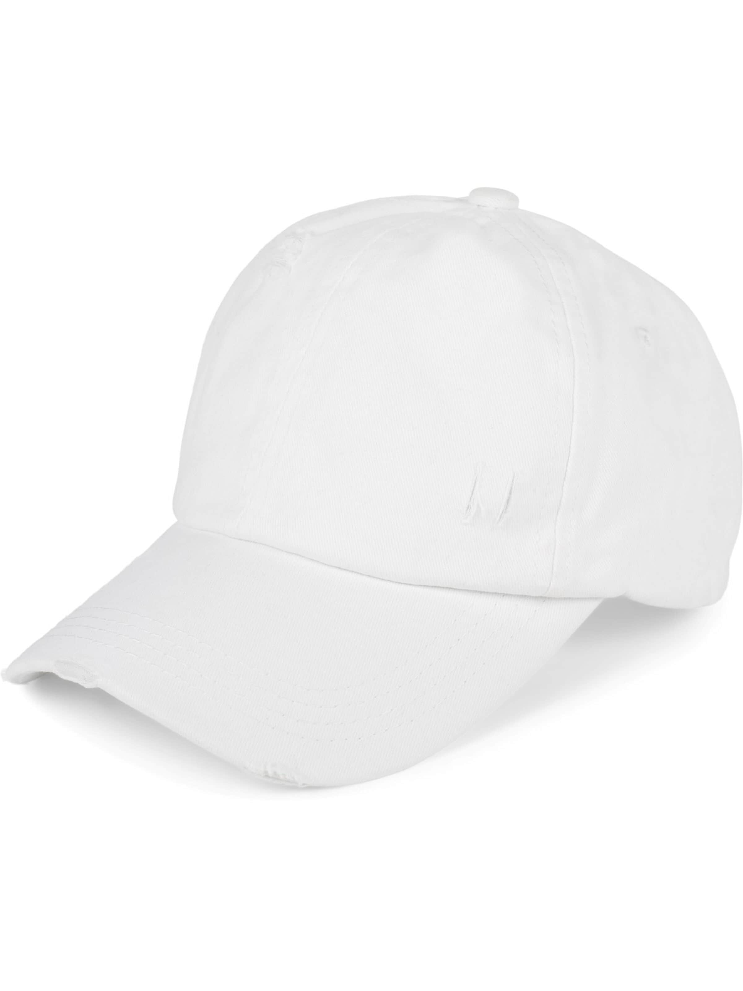 styleBREAKER Cap 'Ponytail Baseball Cap Used Look'‌‌‌‌ in Weiß: Vorderseite