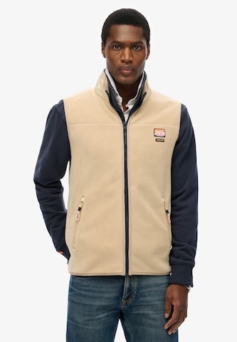 Gilet Superdry en beige : devant