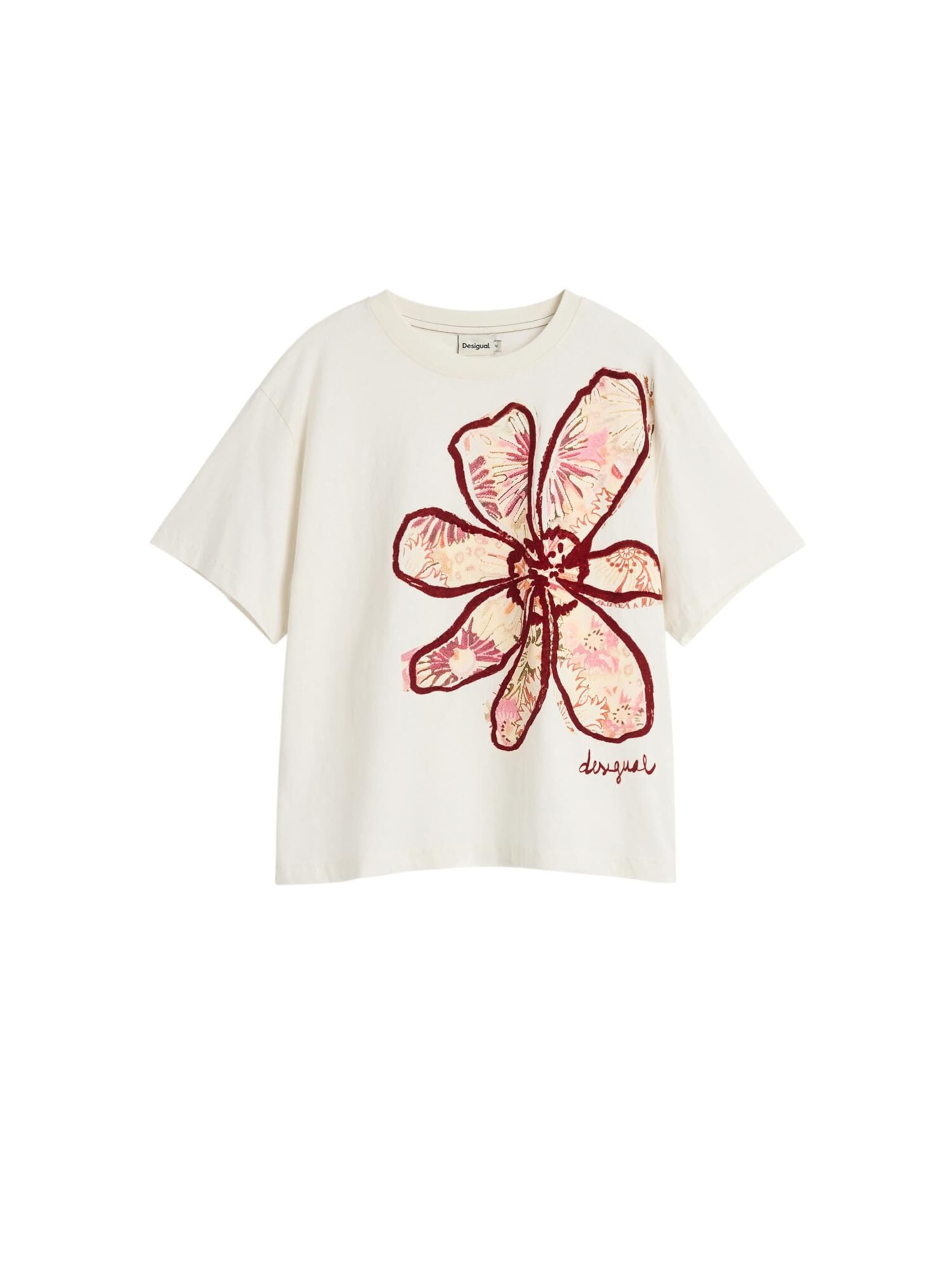 Desigual Shirt 'Floral' in Wit: voorkant