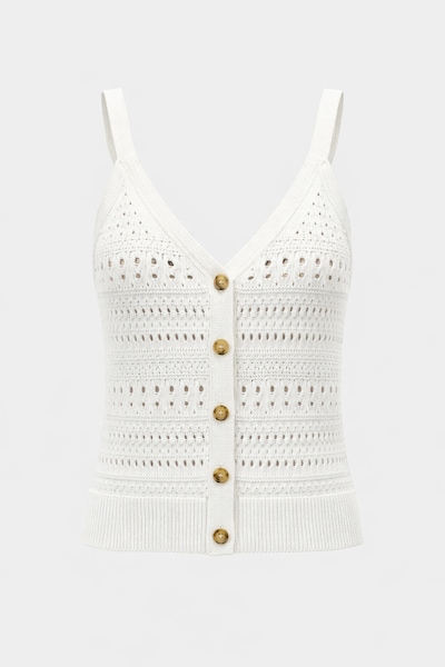 BRAVE SOUL Gebreide bodywarmer in de kleur Wit, Productweergave