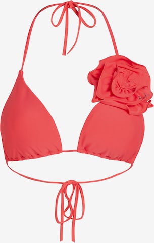 Karl Lagerfeld - Triangular Top de biquíni em rosa: frente