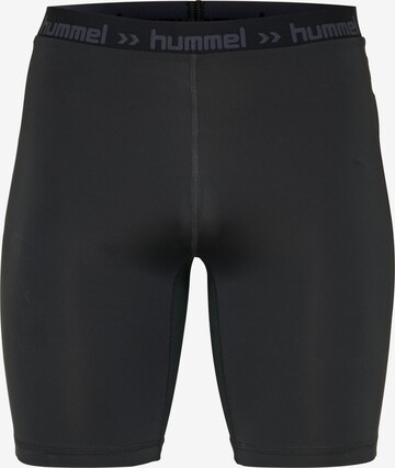 Skinny Pantalon de sport Hummel en noir : devant