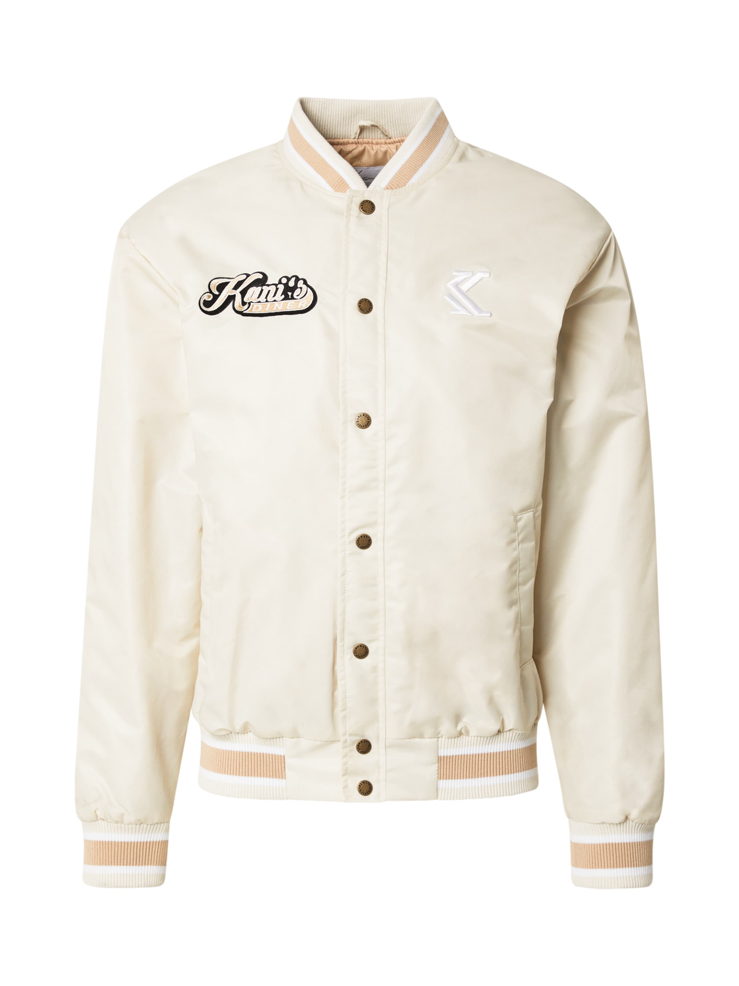 Karl Kani Between-Season Jacket 'Diner' in Beige: front