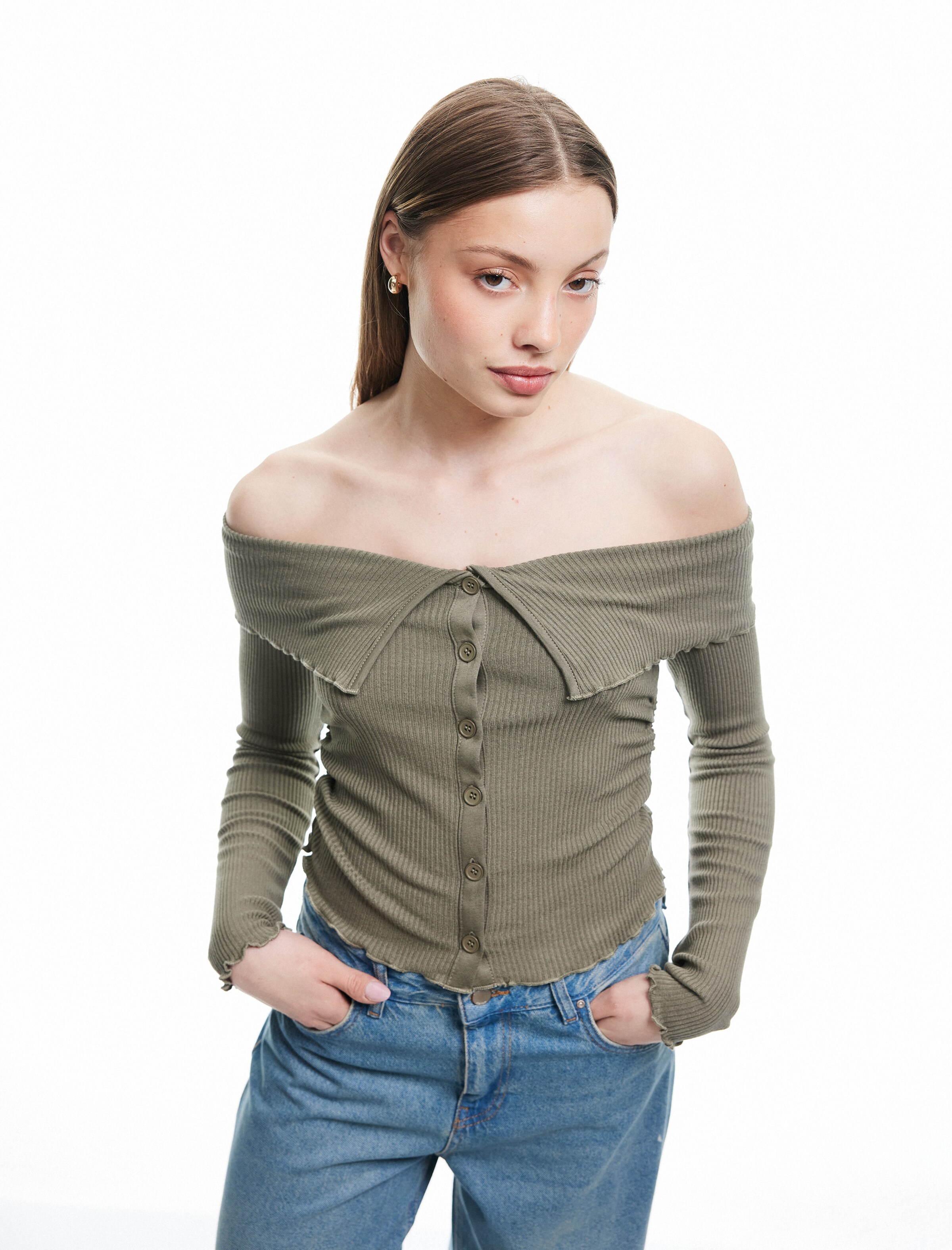 Koton Shirt in Groen: voorkant