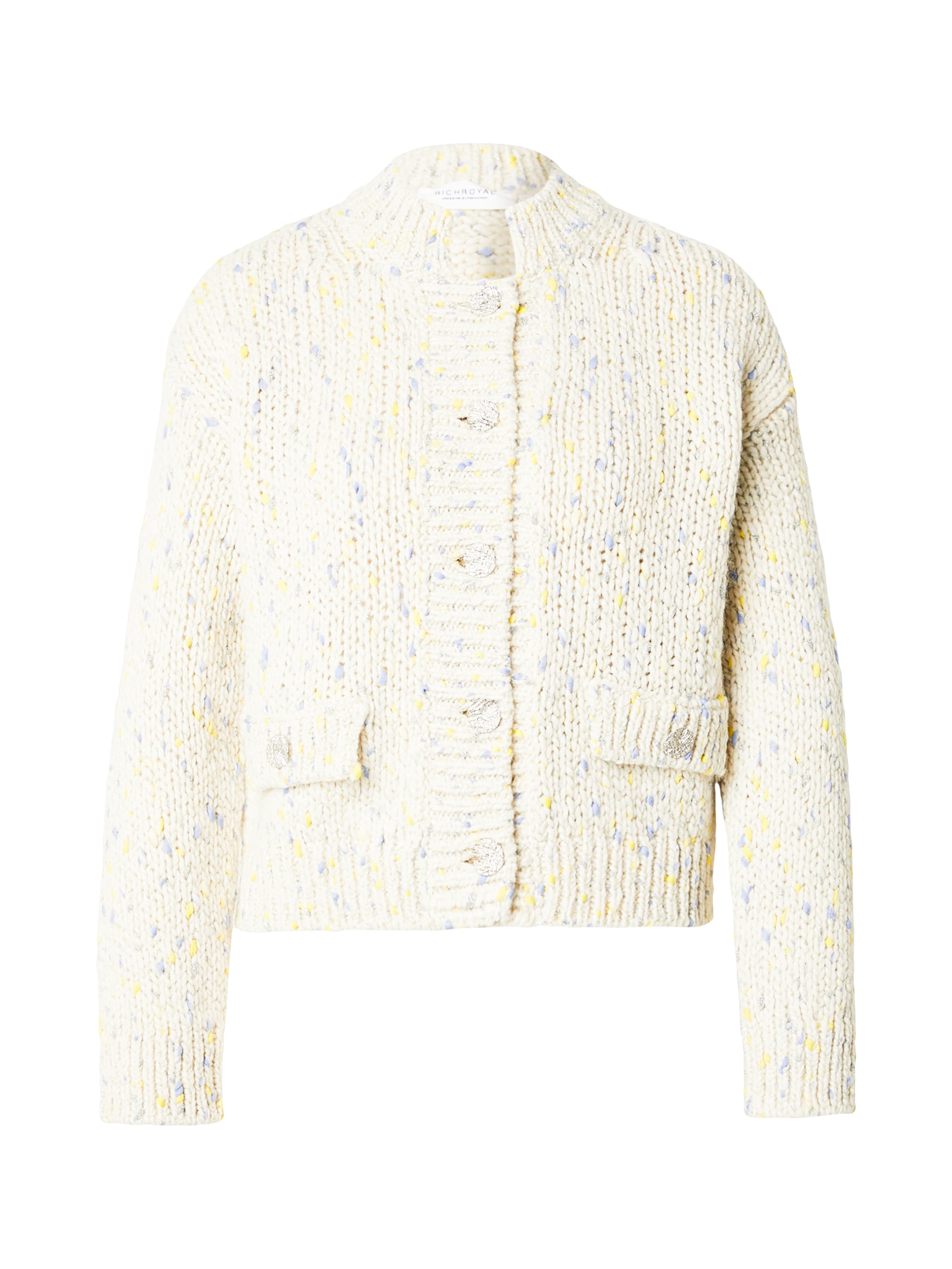 Geacă tricotată de la Rich & Royal pe bej: față