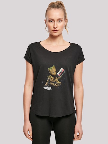 F4NT4STIC Shirt 'Marvel Guardians Of The Galaxy Vol2 Groot Tape' in Zwart: voorkant